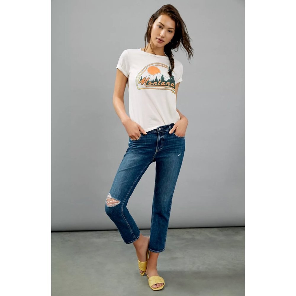 Paige Denim Brigitte High Rise Slim Boyfriend Jeans Blaine Destructed Size 25